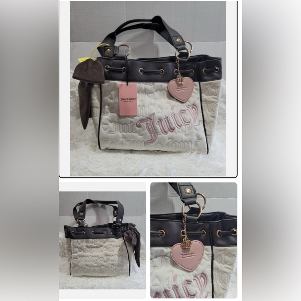 Juicy Couture Black and Cream Tote Bag